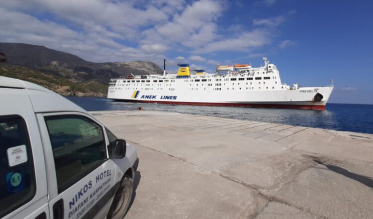 Mini Bus in Diafani Harbour